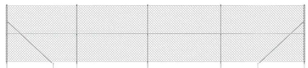 vidaXL Συρματόπλεγμα Περίφραξης Ασημί 1,6 x 10 μ. με Καρφωτές Βάσεις