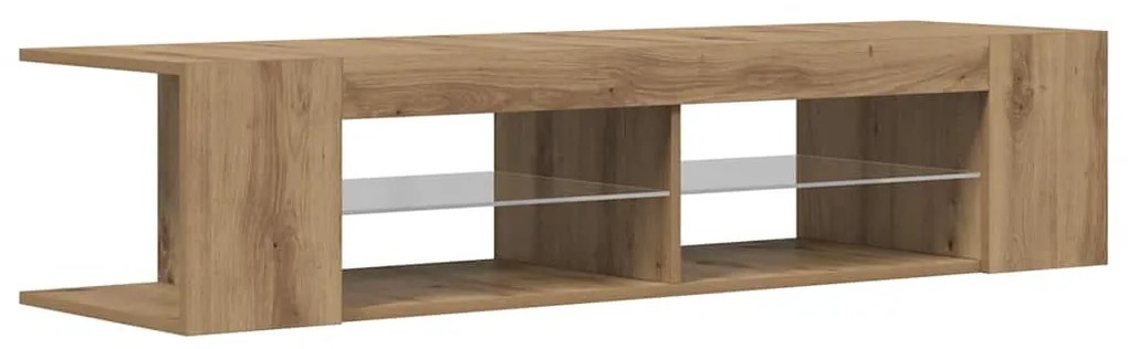 vidaXL Έπιπλο Τηλεόρασης με LED Αρτισιανή Δρυς 135x39x30 εκ Επεξ.Ξύλο