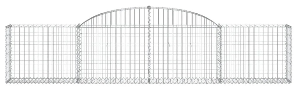 Συρματοκιβώτια Τοξωτά 6 τεμ. 300x30x60/80 εκ. Γαλβαν. Ατσάλι - Ασήμι