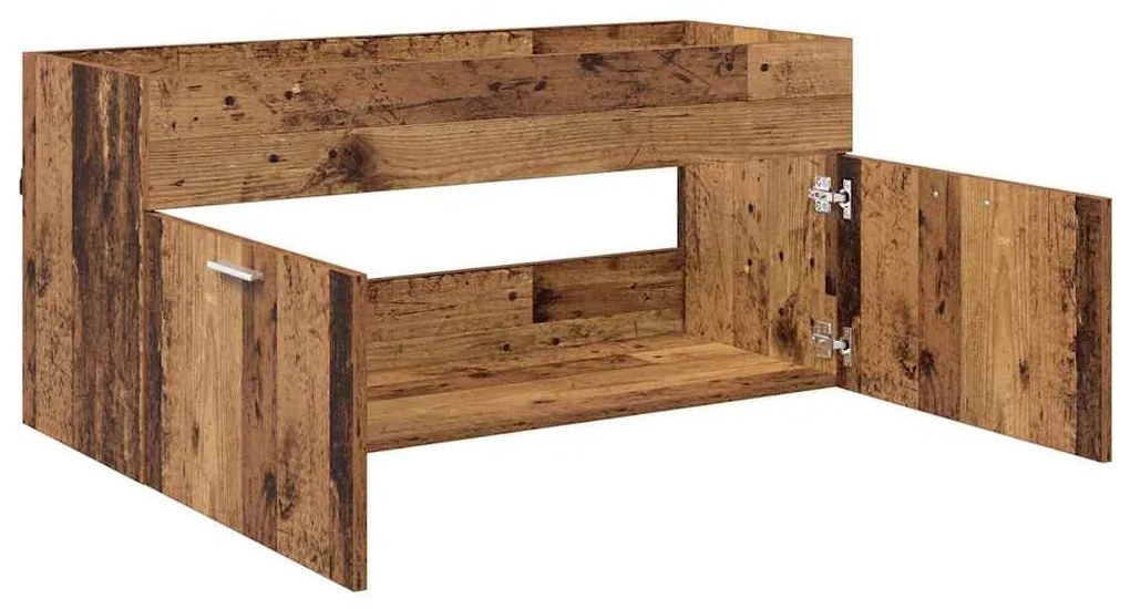 vidaXL Ντουλάπι νιπτήρα με αποθήκευση Παλιό ξύλο Επεξεργασμένο ξύλο