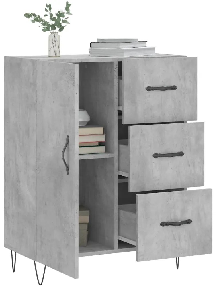 vidaXL Ντουλάπι Γκρι Σκυροδέματος 69,5x34x90 εκ. Επεξεργασμένο Ξύλο