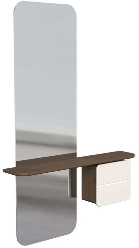 Καθρέπτης Τοίχου One More Look 5820C5620-1 78x15x118cm Dark Oak-White Umage Steel,Wood
