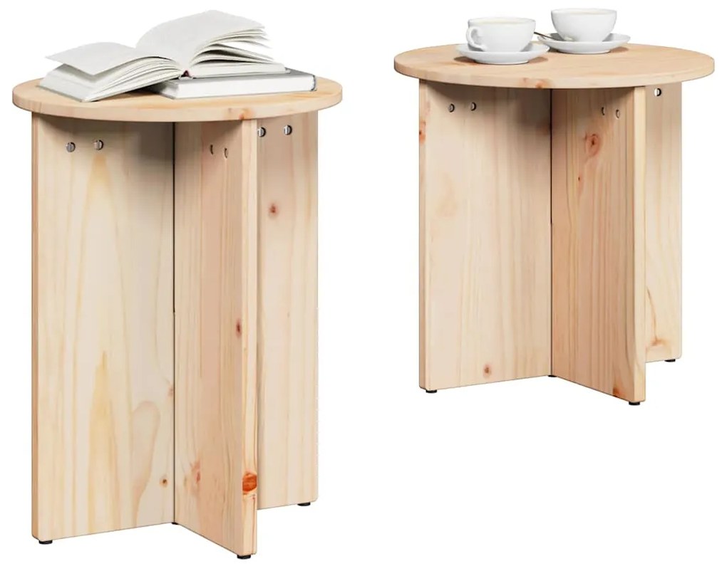 vidaXL Τραπεζάκι σαλονιού 2 pcs Φυσικό 41.5 x 41.5 x 41 εκ