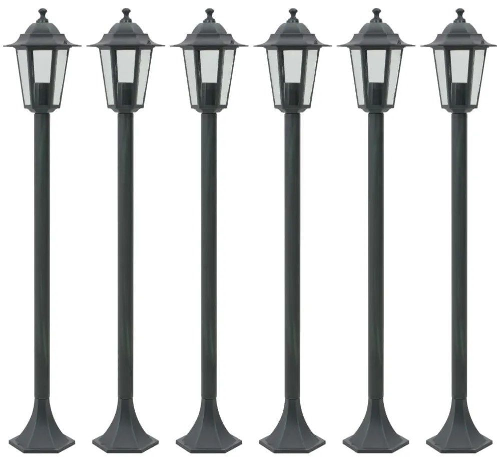 vidaXL Κολονάκια Φωτισμού Κήπου 6 τεμ. Σκούρο Πράσινο 110 εκ Αλουμίνιο