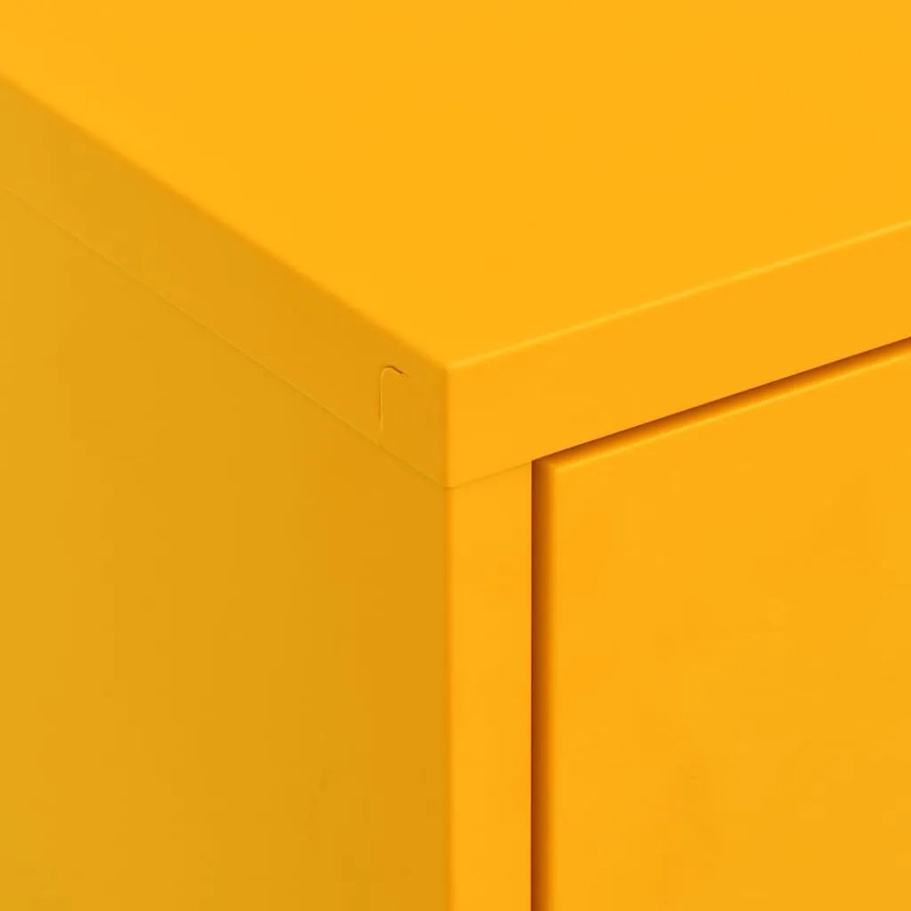 vidaXL Ντουλάπι Αποθήκευσης Μουσταρδί 80 x 35 x 101,5 εκ. Ατσάλινο