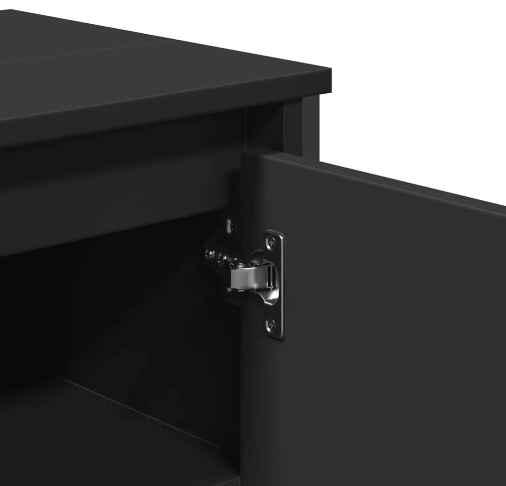vidaXL Ντουλάπι Νιπτήρα Μπάνιου Μαύρο 91x35x60 εκ. Επεξεργασμένο Ξύλο
