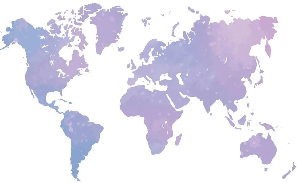 Εικόνα στο φελλό ενός όμορφου παγκόσμιου χάρτη - 120x80  color mix