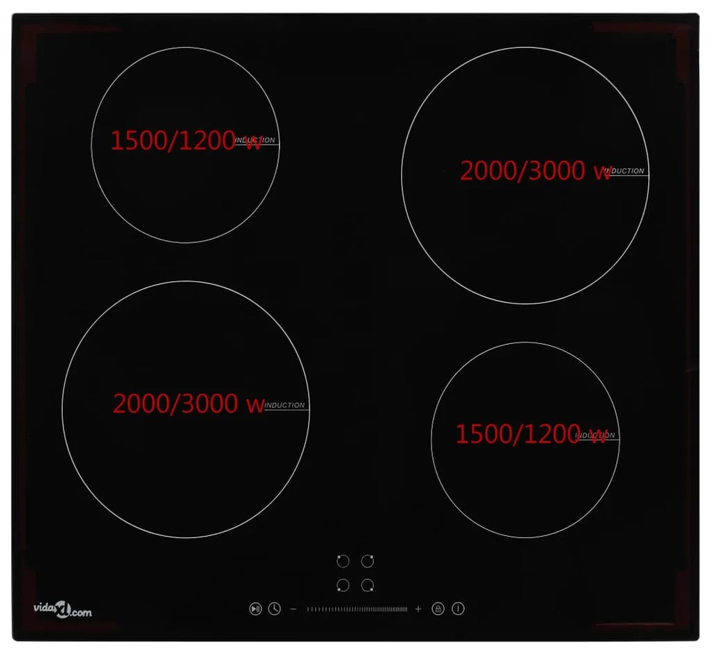 vidaXL Εστία Επαγωγική με 2 Εστίες και Πλήκτρα Αφής 7000 W Γυάλινη