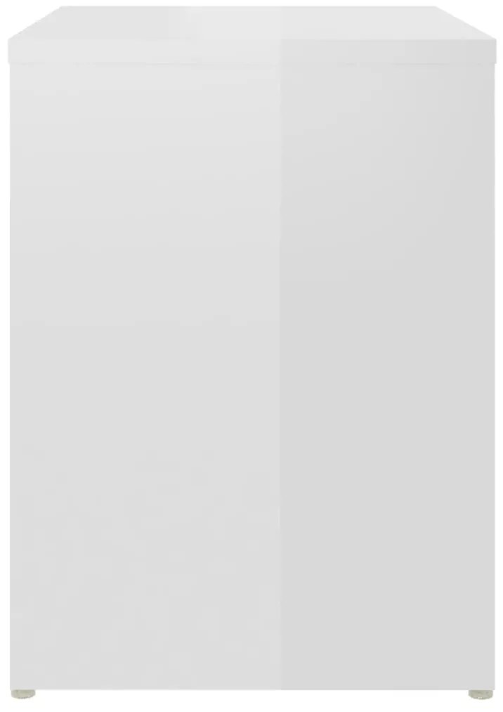 vidaXL Κομοδίνο Γυαλιστερό Λευκό 40 x 30 x 40 εκ. από Επεξ. Ξύλο