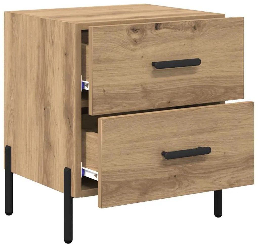 vidaXL Κομοδίνο με συρτάρι 2 pcs artisan δρυς 40 x 35 x 47.5 εκ