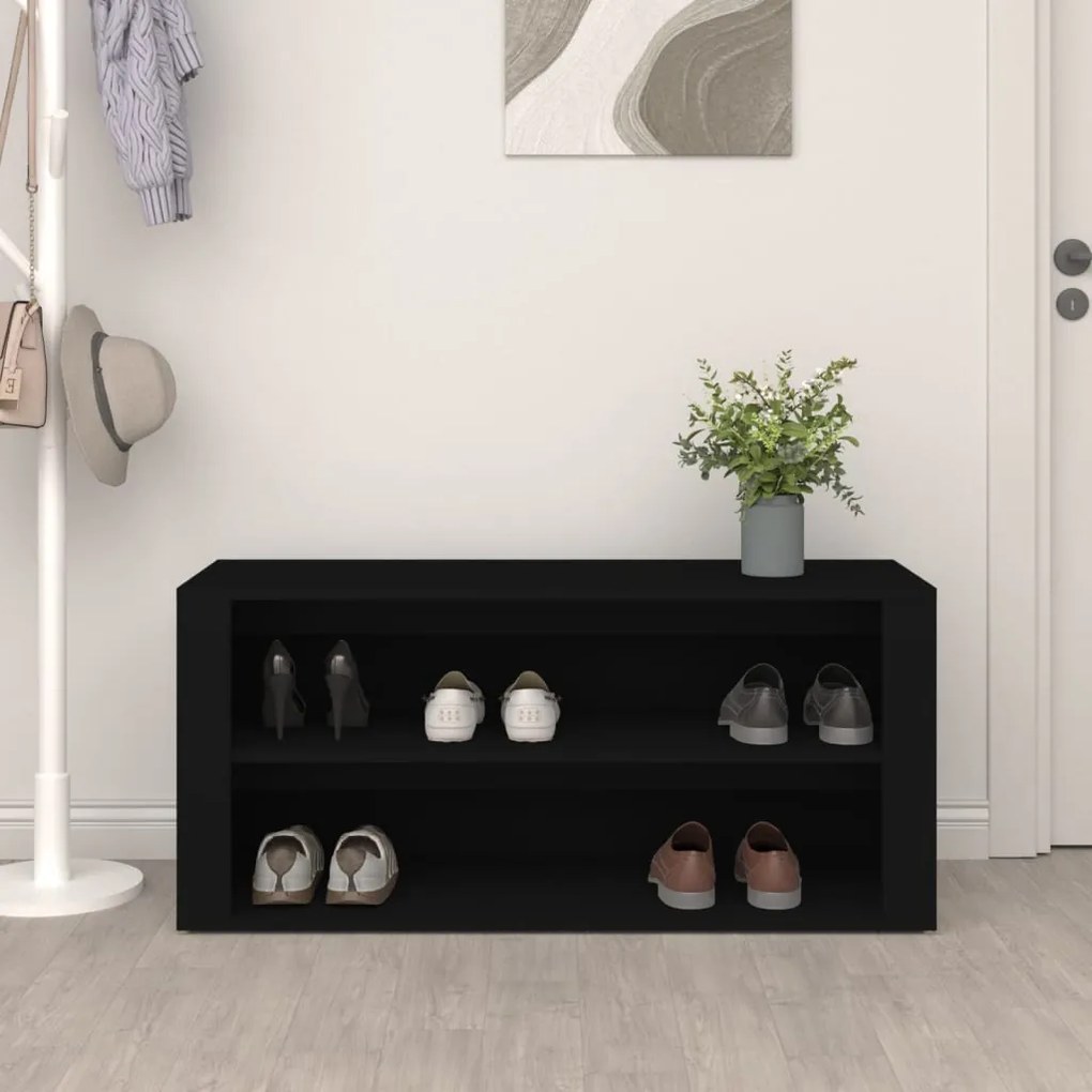 vidaXL Παπουτσοθήκη Μαύρη 100x35x45 εκ. από Επεξεργασμένο Ξύλο