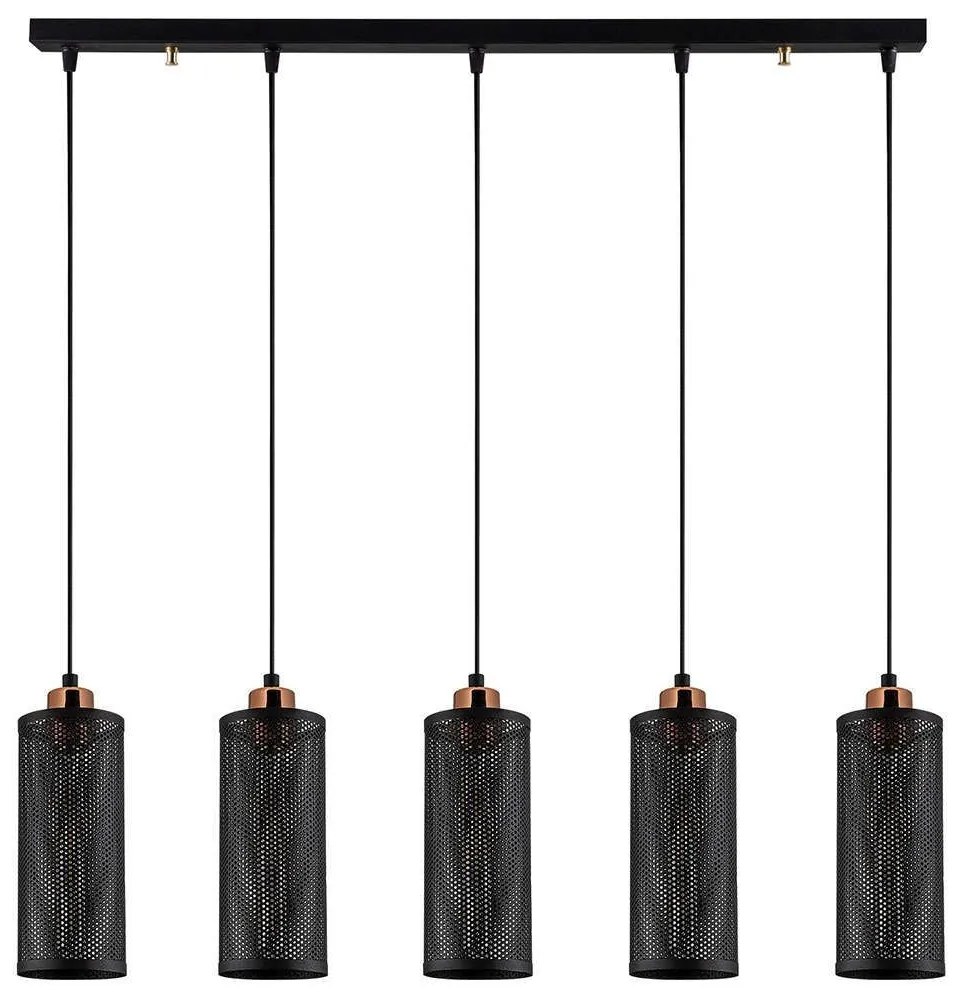 Φωτιστικό Οροφής - Ράγα Amasra 525NOR1453 80x10x116cm 5xE27 40W Black-Bronze Opviq