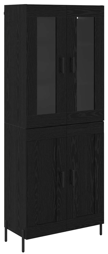 vidaXL Highboard Μαύρη Οξυά 69,5 x 34 x 180 εκ. Επεξεργασμένο ξύλο