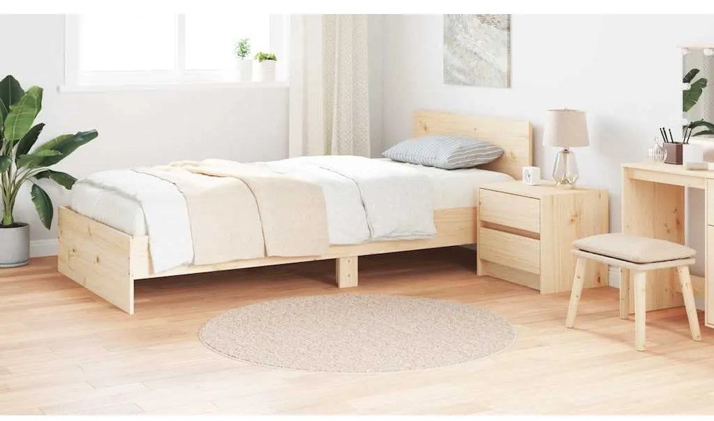 vidaXL Αντιολισθητικό Σαγκί Χαλάκι Κρεμ 120 x 120 cm PP