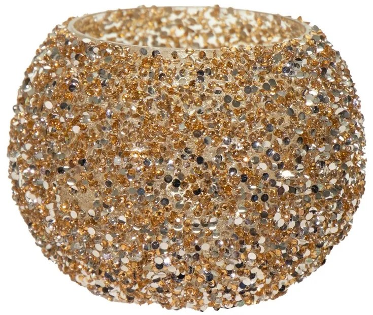 Κηροπήγιο Γυάλινο 16x12εκ. Strass Gold Art Et Lumiere 30536