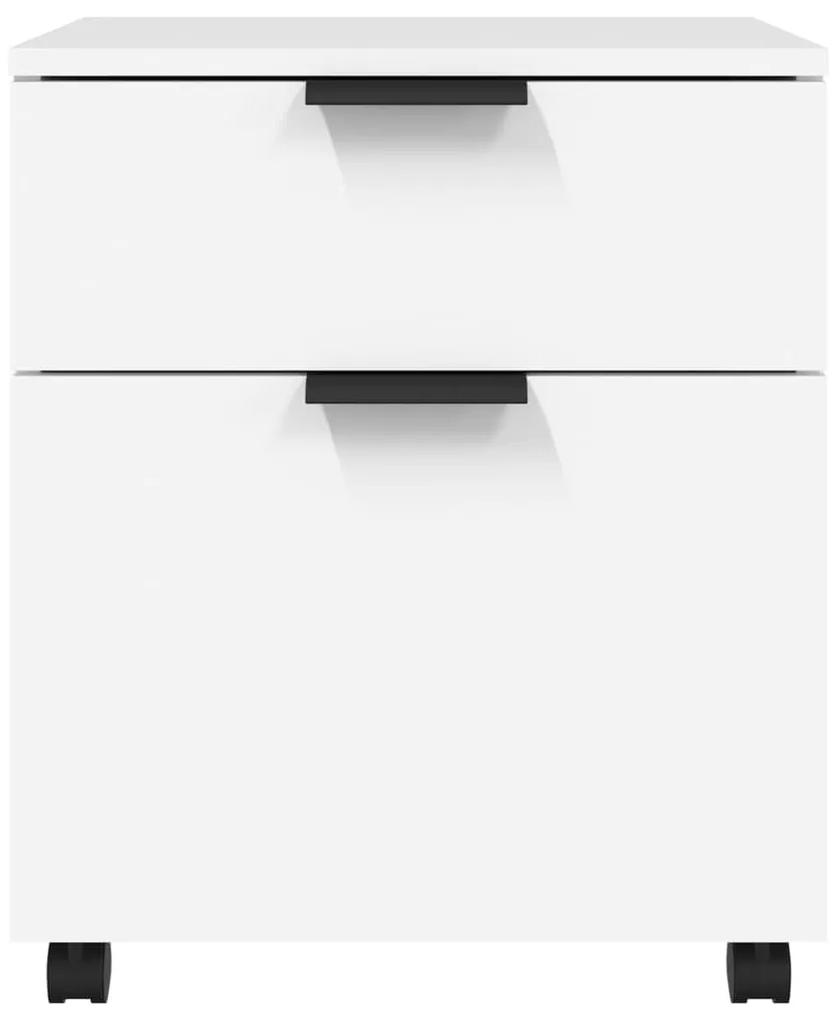 vidaXL Κινητό Ντουλάπι Αρχείων Λευκό 45 x 38 x 54 εκ. Επεξ. Ξύλο Ρόδες