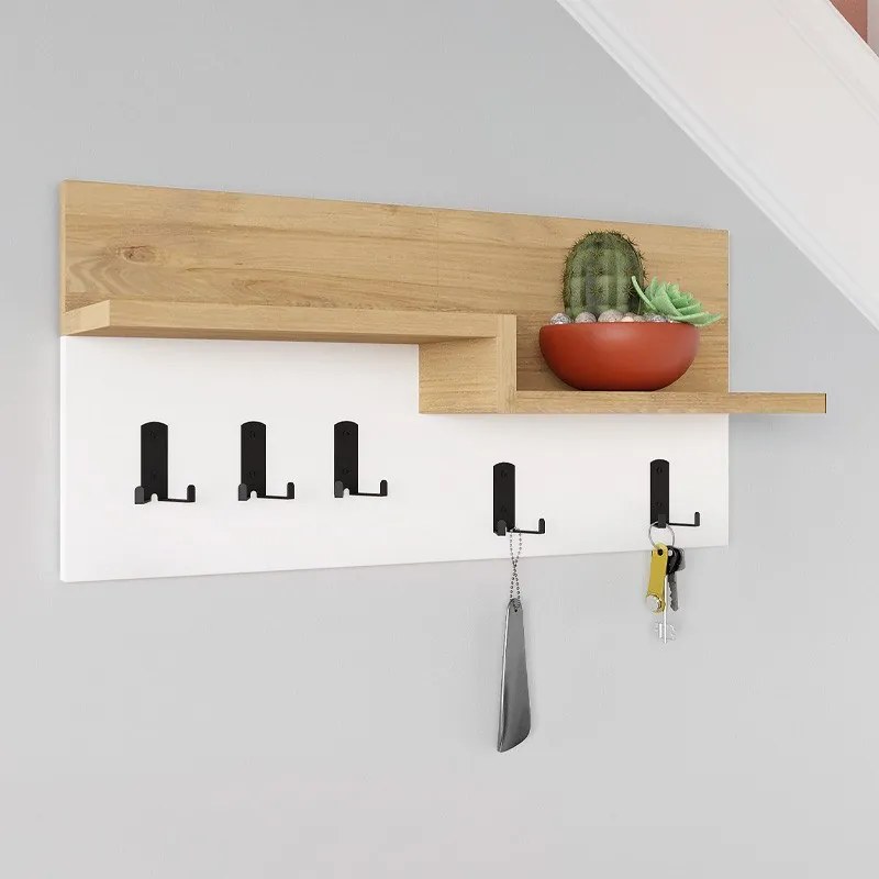 Megapap Κρεμάστρα Τοίχου Harmon Sapphire Oak - Λευκό