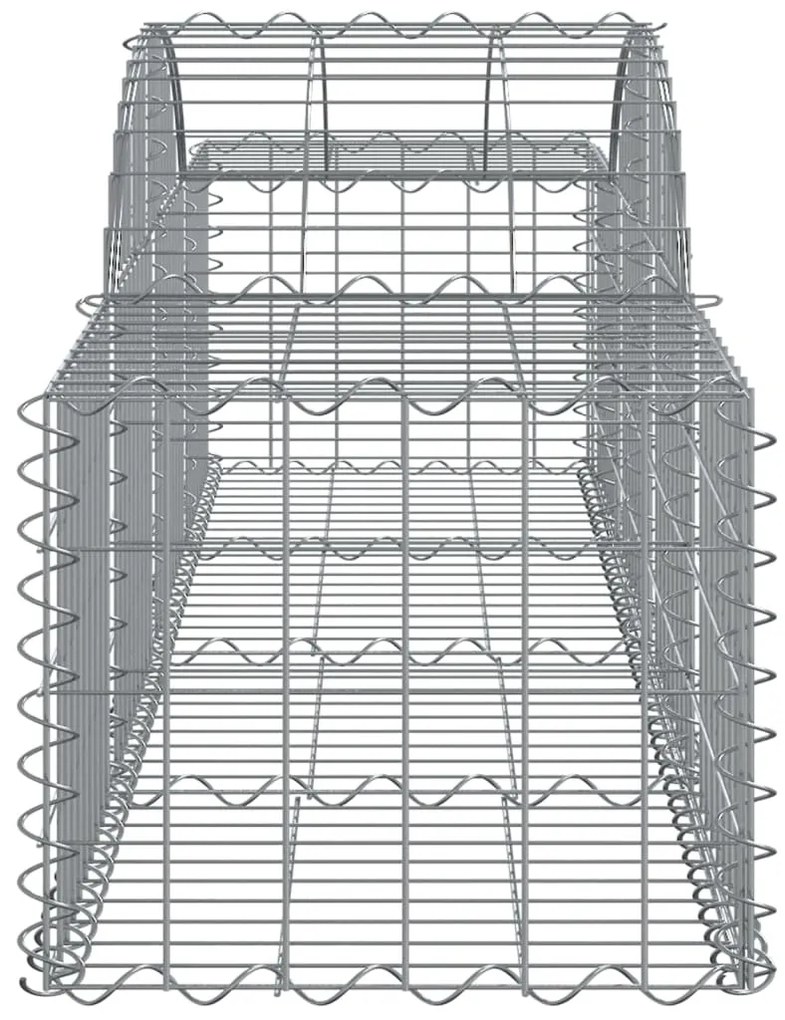 Συρματοκιβώτια Τοξωτά 18 τεμ. 200x50x40/60 εκ. Γαλβαν. Ατσάλι - Ασήμι