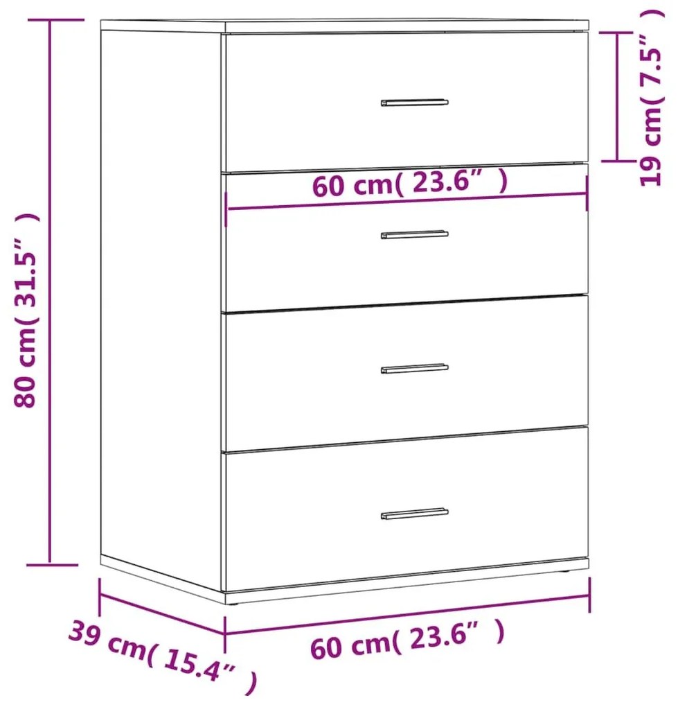 Βοηθητικά Ντουλάπια 2τεμ. Γκρι Sonoma 60x39x80εκ. Επεξεργ. Ξύλο - Γκρι