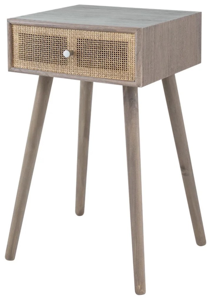 Artekko Cons MDF Κομοδίνο με Ψάθα σε Φυσική Απόχρωση (40x37x70)cm Artekko 82791