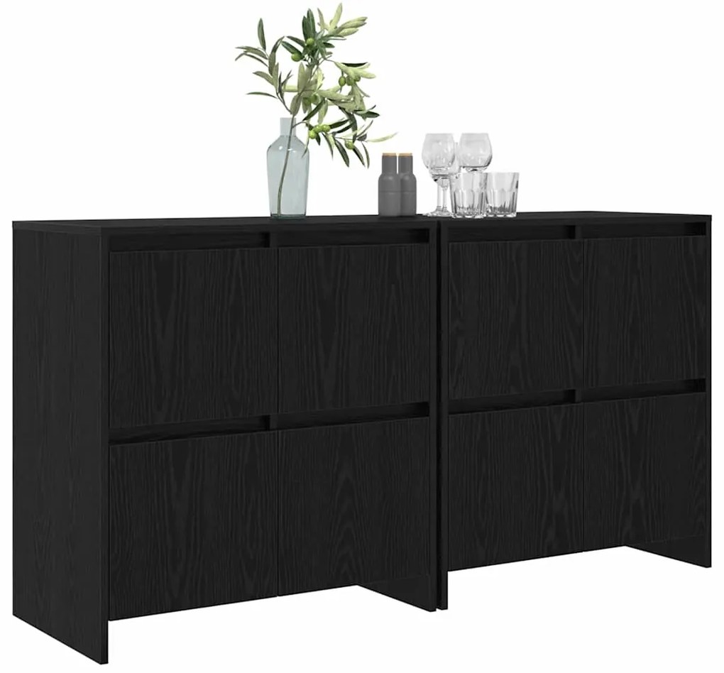 vidaXL Παραδοσιακά Πλευρικά Έπιπλα 2 pcs Μαύρη δρυς 70 x 41 x 75 εκ.