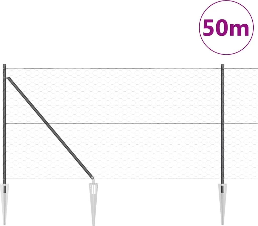 vidaXL Στύλος Περιφράξεων Γκρι