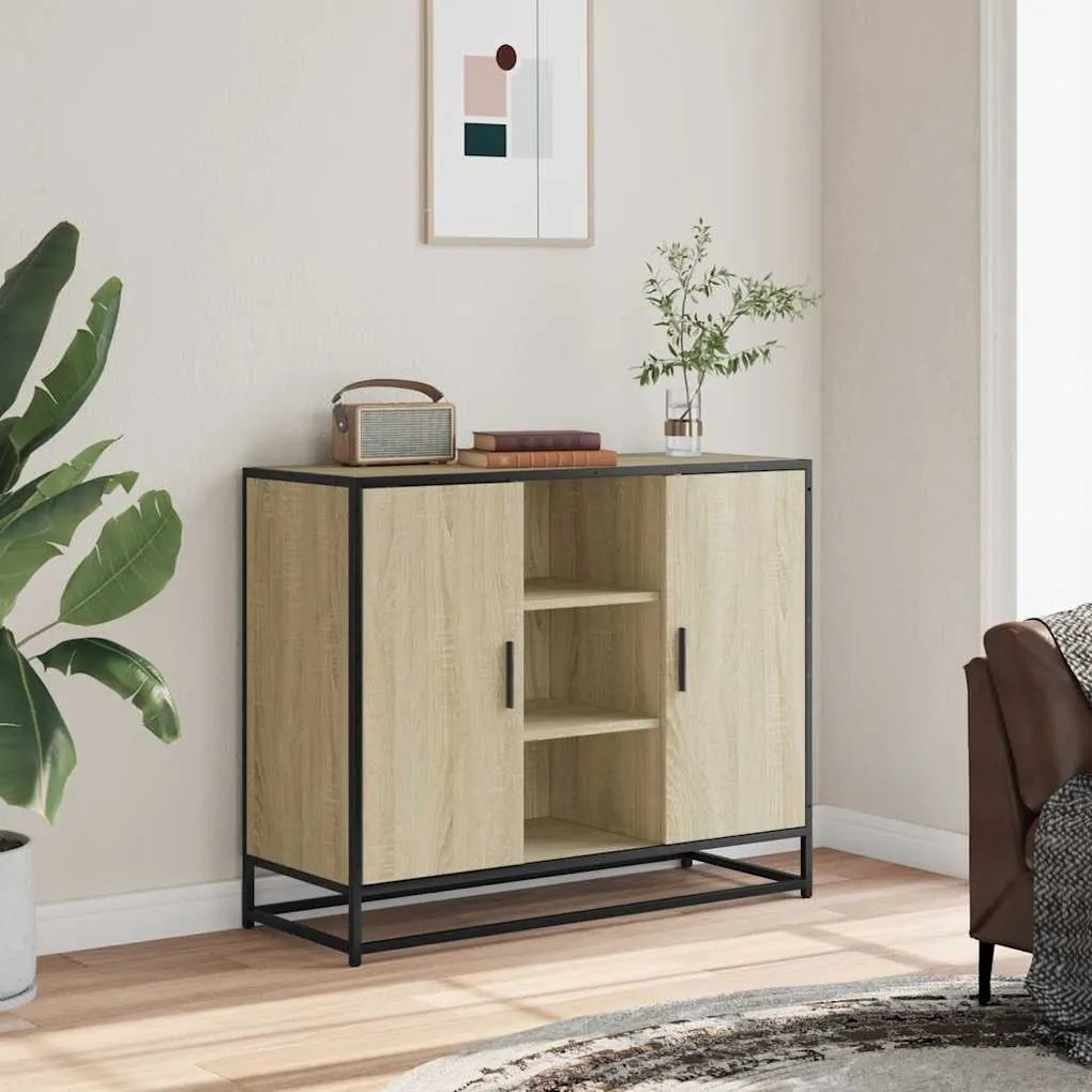 vidaXL Sideboard Sonoma Oak 92x35x76 cm Κατασκευασμένο ξύλο