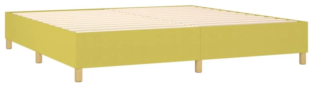 vidaXL Κρεβάτι Boxspring με Στρώμα Πράσινο 200x200 εκ. Υφασμάτινο