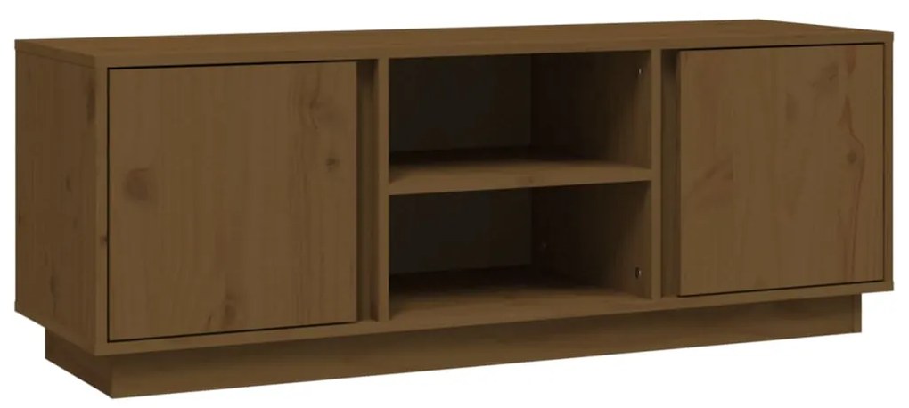 vidaXL Έπιπλο Τηλεόρασης Καφέ Μελί 110x35x40,5εκ από Μασίφ Ξύλο Πεύκου