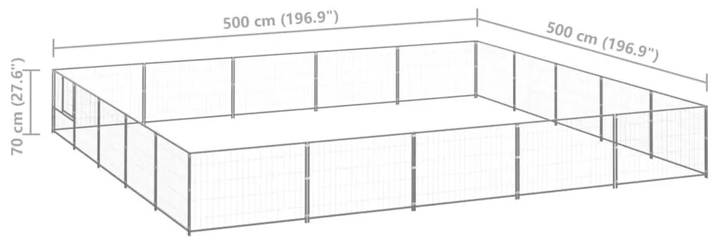 Σπιτάκι Σκύλου Ασημί 25 μ² Ατσάλινο - Ασήμι