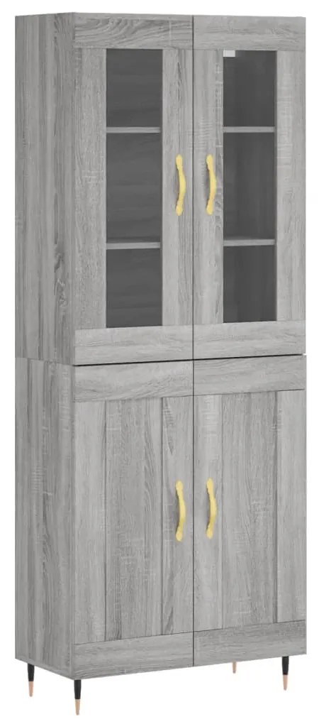 vidaXL Ντουλάπι Γκρι Sonoma 69,5 x 34 x 180 εκ. Επεξεργασμένο Ξύλο