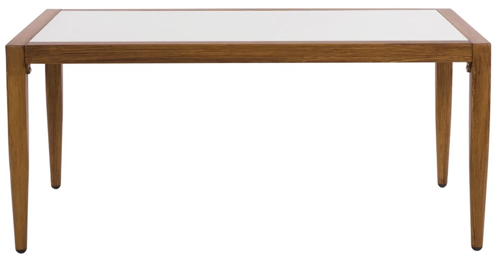 Τραπέζι Meir Σαλονιού Αλουμινίου Bamboo Look Με Γυαλί 100Χ58Χ46