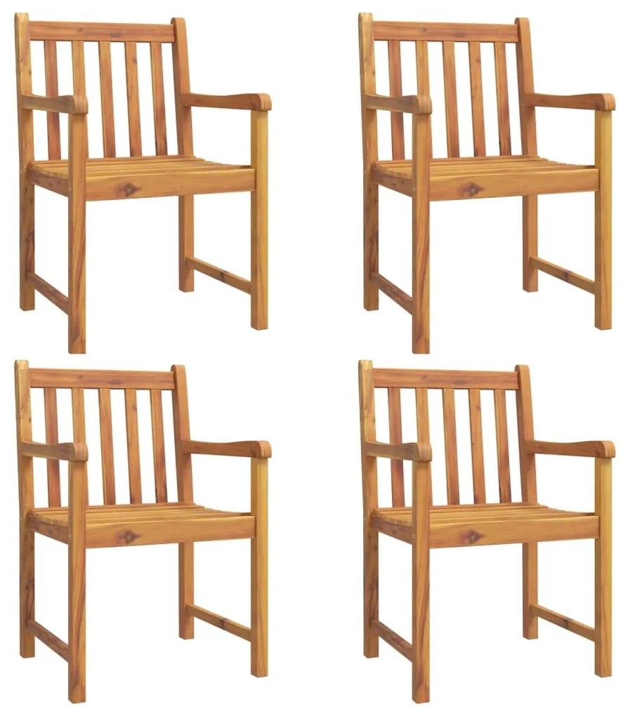 vidaXL Καρέκλες Κήπου 4 τεμ. 56 x 55,5 x 90 εκ. από Μασίφ Ξύλο Ακακίας