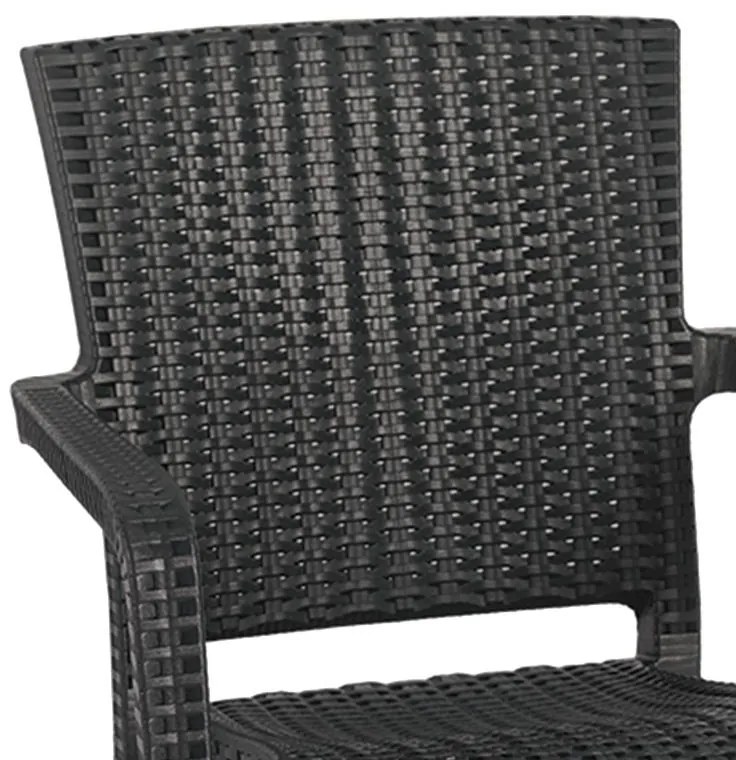 Τραπεζαρία Groovy-Halcyon σετ 3τεμ PP ανθρακί 80x80x74,5εκ. 80x80x74.5 εκ.