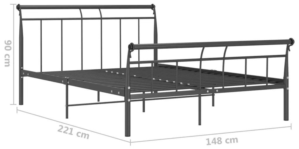 ΠΛΑΙΣΙΟ ΚΡΕΒΑΤΙΟΥ ΜΑΥΡΟ 140 X 200 ΕΚ. ΜΕΤΑΛΛΙΚΟ 325039