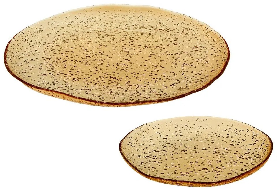 Σετ Πάστας Με Πιατέλα Lovizna 80.490.35 (Σετ 7Τμχ) Amber Cryspo Trio 7 τμχ Glass