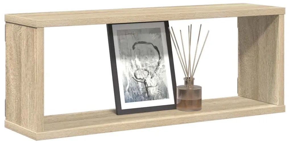 vidaXL Ράφια Κύβοι Τοίχου 4 τεμ. Sonoma Δρυς 60x15x23 εκ. Επεξ. Ξύλο