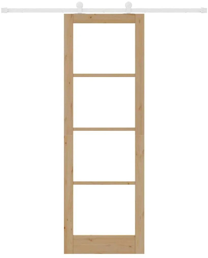 vidaXL Συρόμενη Πόρτα ORKDAL Καφέ 78 x 232 cm Ξύλο και μέταλλο