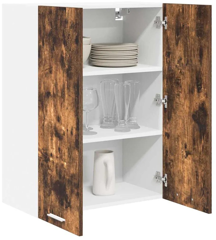 vidaXL Κρεμαστό ντουλάπι με αποθήκευση Καπνιστό Δρύς 60 x 31 x 80 εκ.