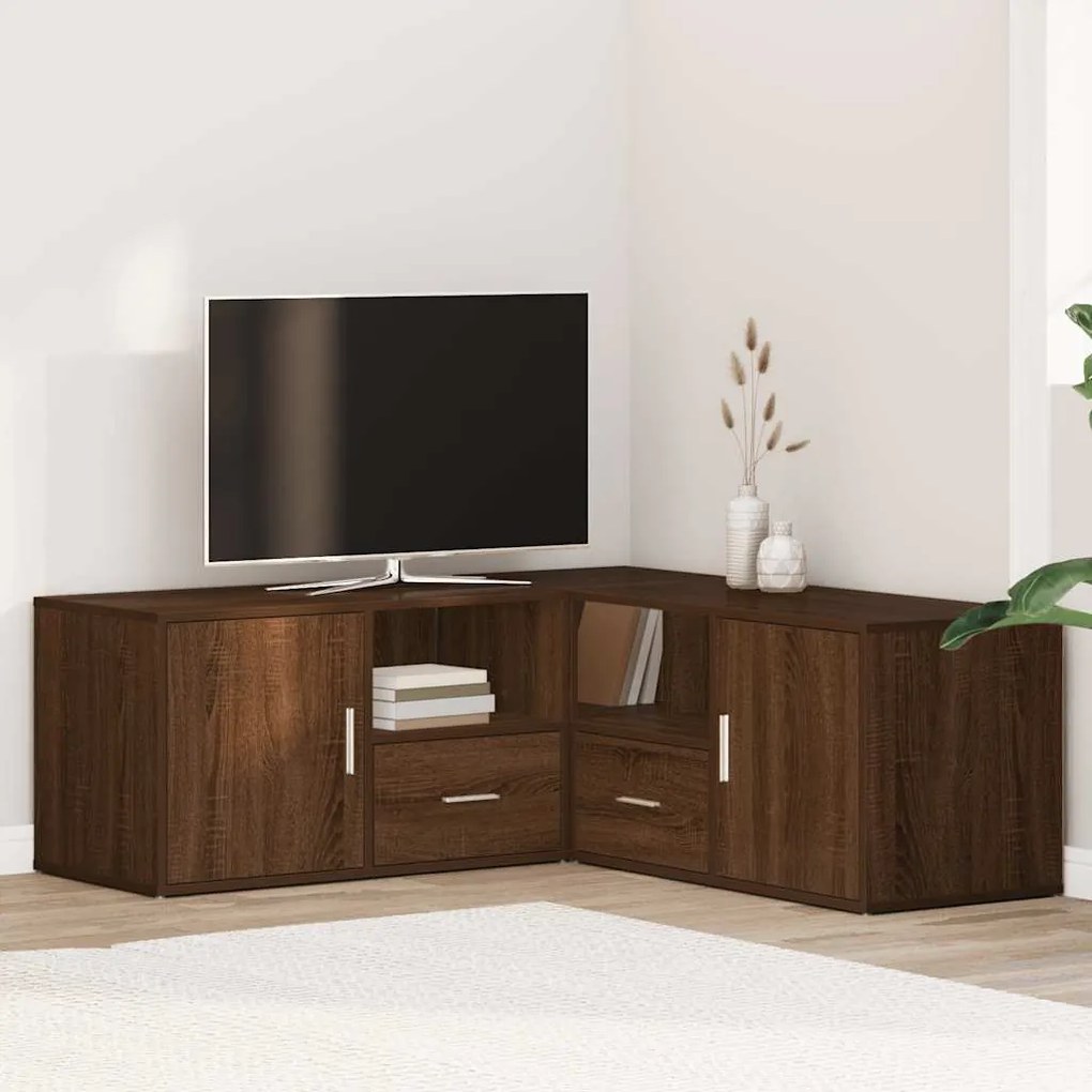 vidaXL Γωνιακό Έπιπλο Καφέ δρυς 200x40x45 εκ. από Επεξεργ. Ξύλο