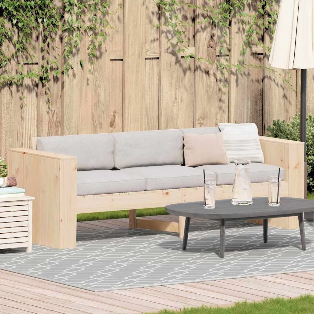 vidaXL Καναπές Κήπου Καφέ 185.5 x 60 x 62 εκ. Μασίφ ξύλο πεύκου