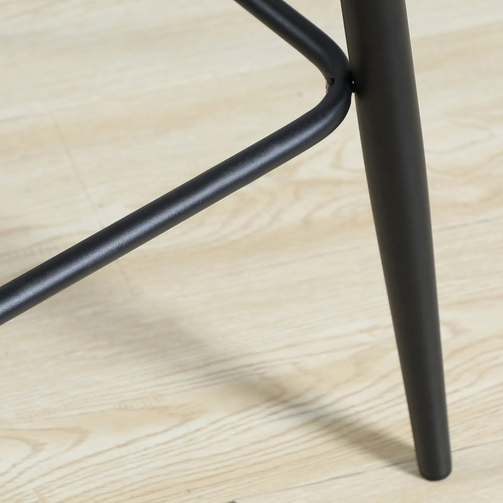 Σκαμπό μπαρ HOMCOM σετ 2 τεμαχίων, μοντέρνος σχεδιασμός, μαλακό κάθισμα, ατσάλινο πλαίσιο, 42 x 47 x 105 cm, πράσινο