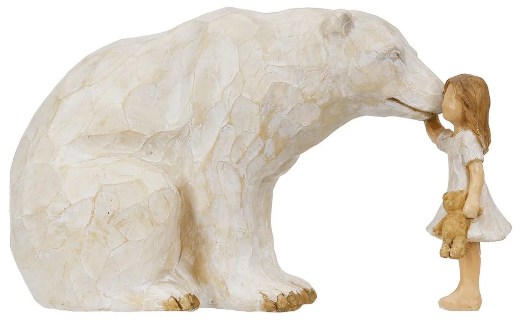 Φιγούρα Bear Child &quot;Animal Lover&quot; Child Motif Πολυρεζίνη Ecru PU 20x10x11.5cm