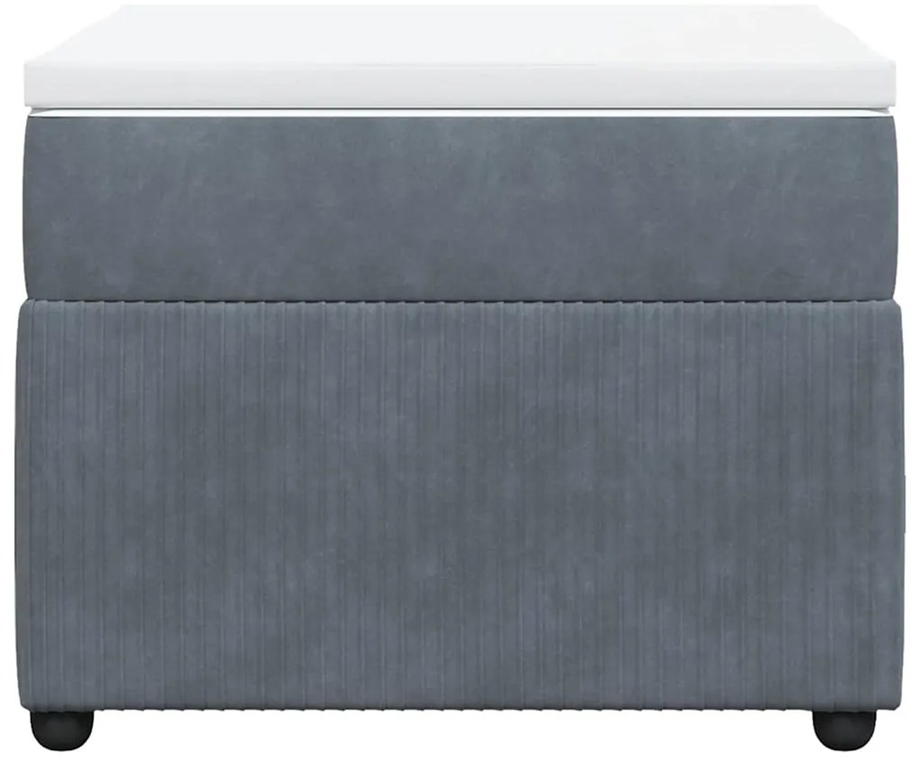 vidaXL Κρεβάτι Boxspring με Στρώμα Σκούρο Γκρι 100x200 εκ. Βελούδινο