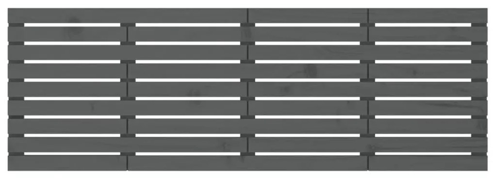 Κεφαλάρι Τοίχου Γκρι 206 x 3 x 63 εκ. από Μασίφ Ξύλο Πεύκου - Γκρι