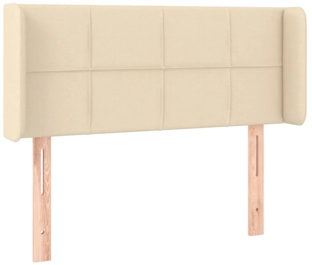vidaXL Κεφαλάρι Κρεβατιού LED Κρεμ 103x16x78/88 εκ. Υφασμάτινο
