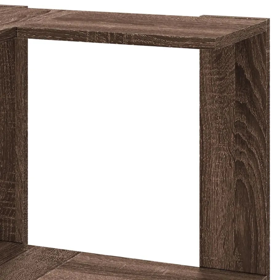 vidaXL Βιβλιοθήκη Γωνιακή 5 Επ. Καφέ Δρυς 50x50x179 εκ Επεξ. Ξύλο