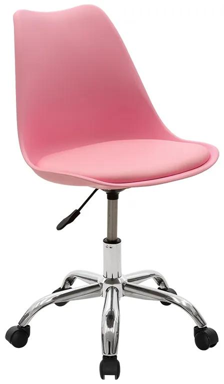 Καρέκλα γραφείου εργασίας Gaston II pakoworld PP-PU ροζ Model: 127-000025