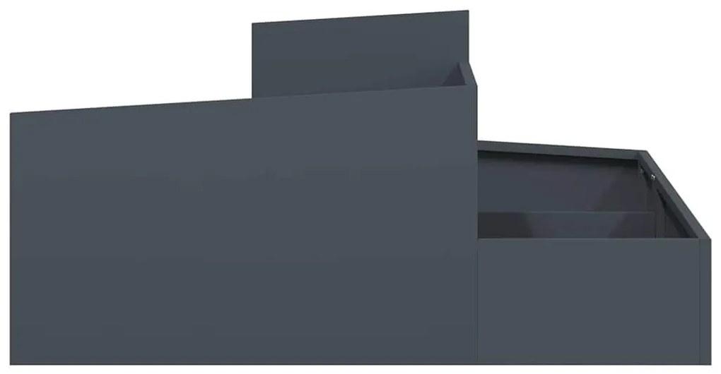 vidaXL Γλάστρα Κήπου Ανθρακί 100 x 100 x 50 cm Ατσάλι
