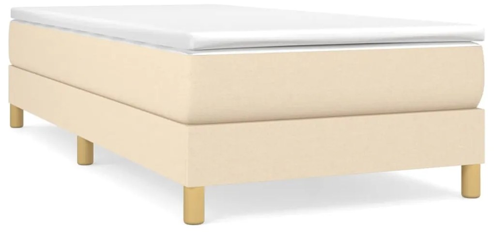 vidaXL Κρεβάτι Boxspring με Στρώμα Κρεμ 80 x 200 εκ. Υφασμάτινο